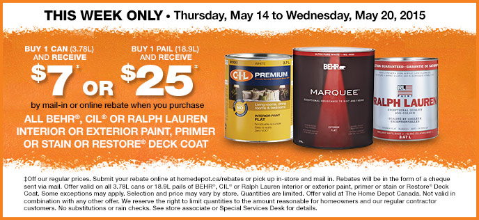 Home Depot Paint Sale Rebate